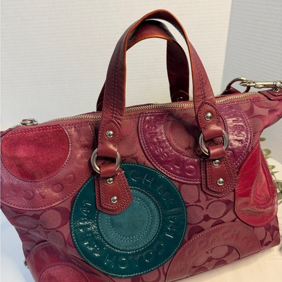 Coach Ashley Pieced Patchwork Satchel w Strap Shoulder Bag  Rare - Picture 1 of 16